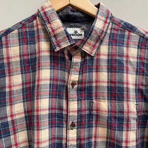 WROGN‎ Men's Casual Plaid Button Down Lightweight Slim Fit 100% Cotton Size Med